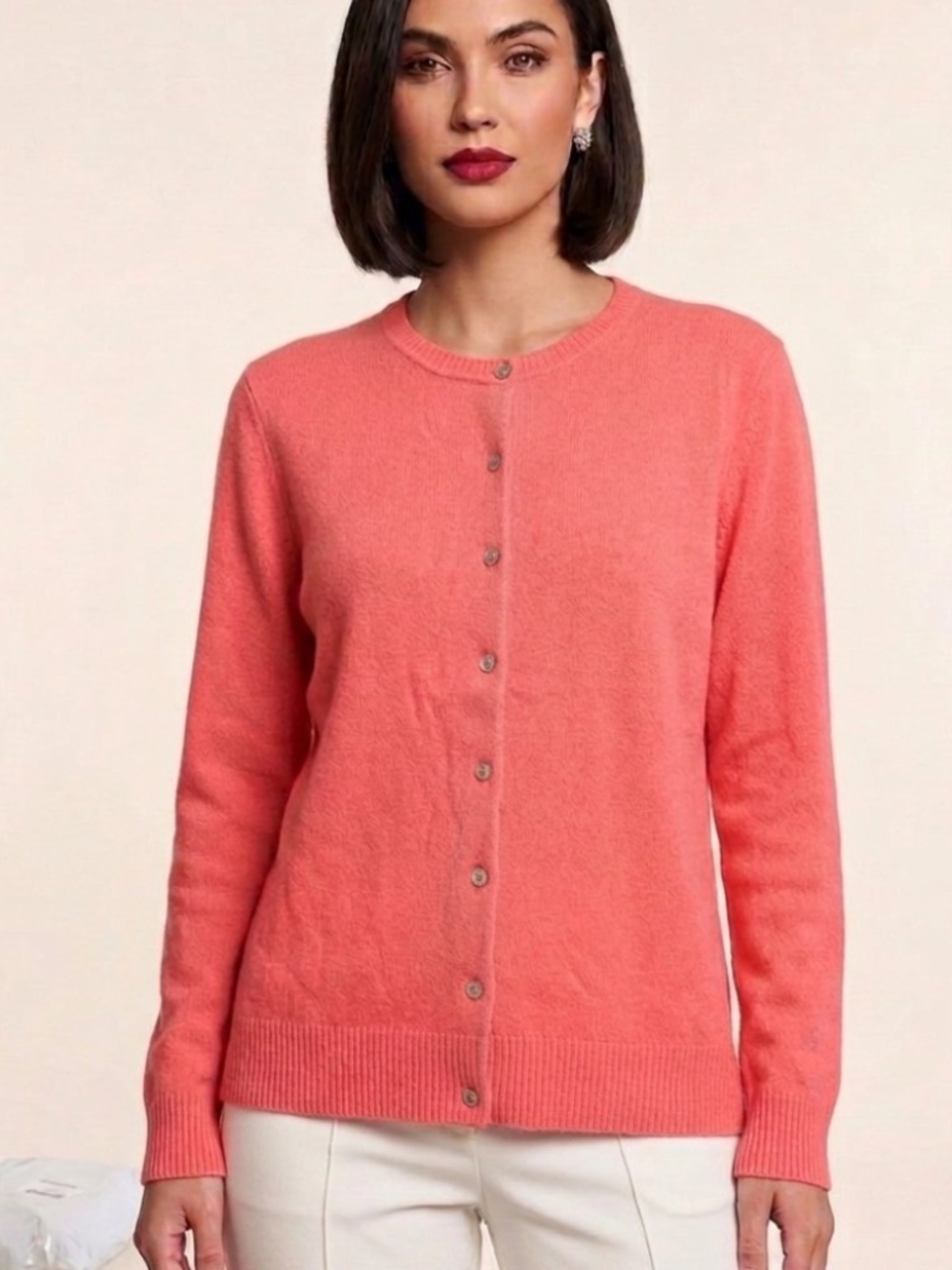 Isaac Mizrahi 100% Cashmere Button Front Cardigan